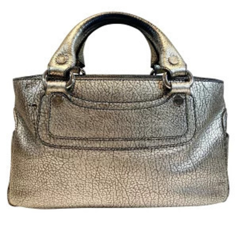 Celine Metallic Boogie Bag textured crackled metallic leather Gold